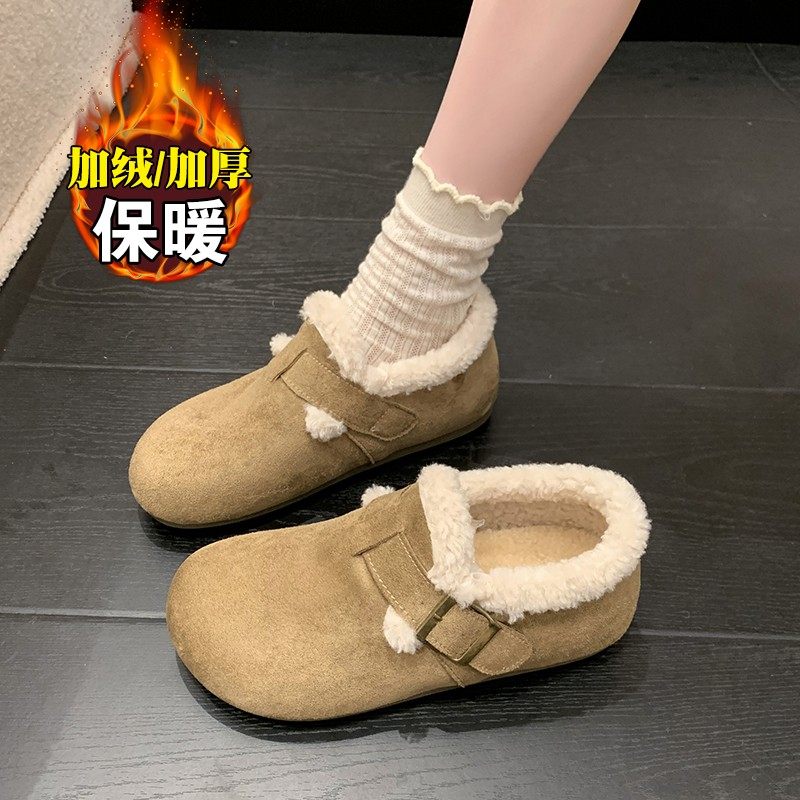 【定制大码】加绒毛毛勃肯棉鞋女