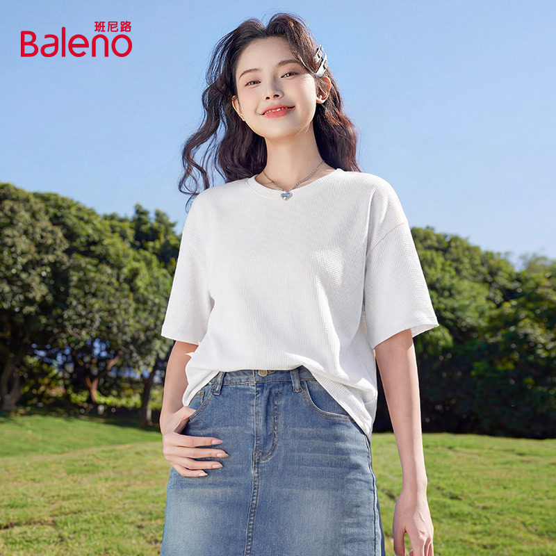 班尼路夏季短袖T恤女2026春夏新款宽松显瘦百搭运动上衣女Q