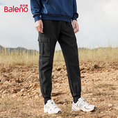 班尼路秋冬加绒潮流百搭休闲黑色工装 男士 裤 男保暖运动束脚裤