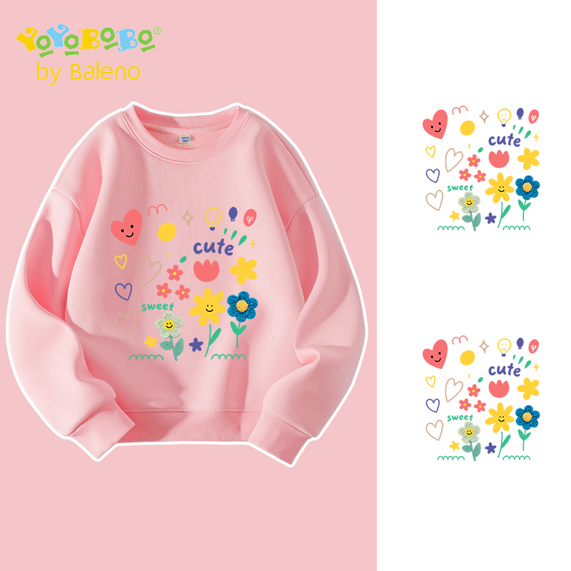 班尼路YBB系列女童卫衣中大童秋季圆领上衣2025新款女童休闲秋装