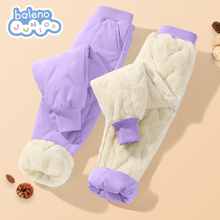 儿童羊羔绒棉裤 班尼路童装 加厚保暖休闲裤 子女大童冬季 女童加绒裤