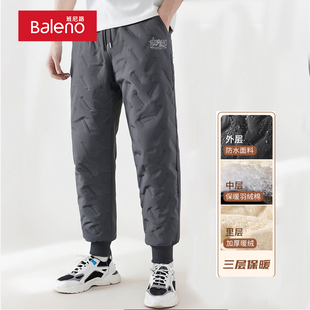 棉裤 班尼路羊羔绒裤 秋冬直筒束脚卫裤 加绒加厚休闲运动裤 子男冬季