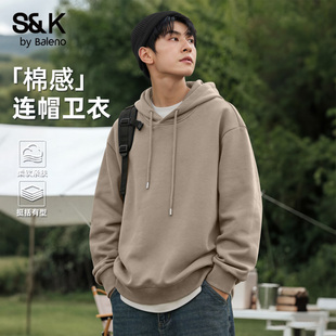 卫衣重磅挺括宽松休闲连帽上衣男Y 米咖男士 班尼路S&K2026春季 新款