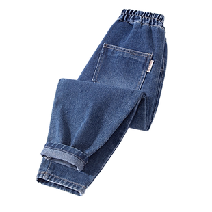 班尼路YBB男童牛仔裤加绒秋冬款2025新款冬装长裤冬季儿童裤子男
