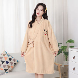 新款 吸水速干不掉毛柔软浴裙睡袍 可穿加厚系带浴袍大浴巾男女同款
