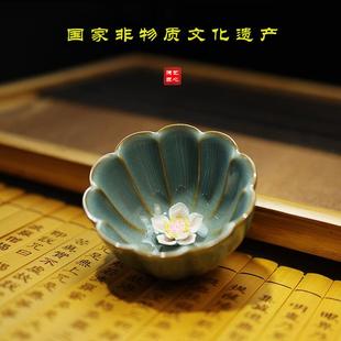 哥窑纯手工主人杯禅意冰裂纹陶瓷茶杯高端家用功夫茶具品茗杯 正品
