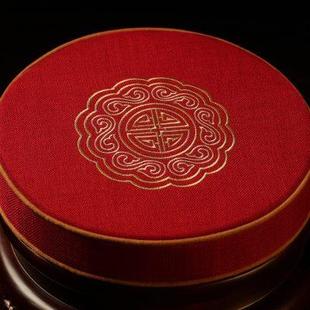 红木椅子圆形坐垫实木小圆垫鼓凳藤椅餐椅垫圆凳垫罩套定u. 新中式