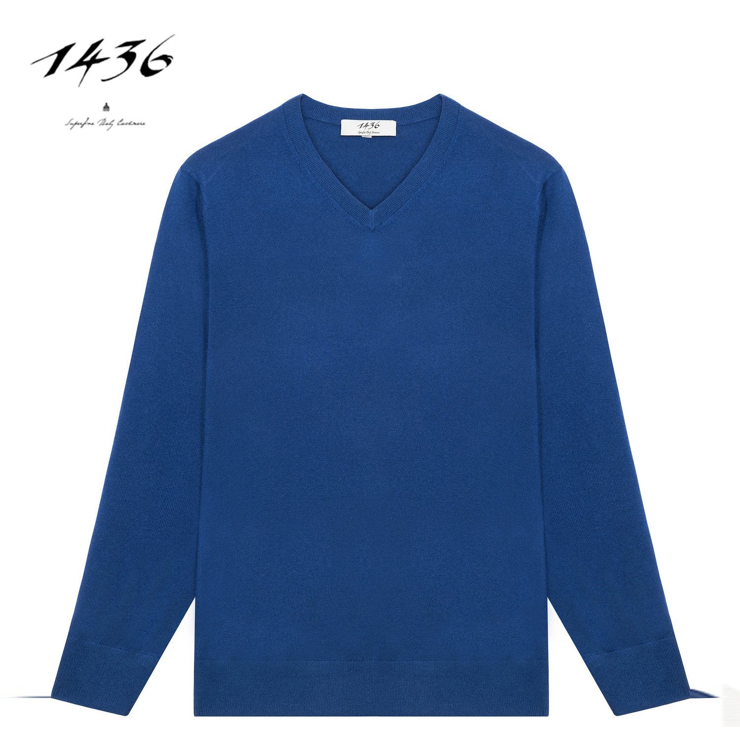 1436珍稀小山羊绒精纺V领男套衫
