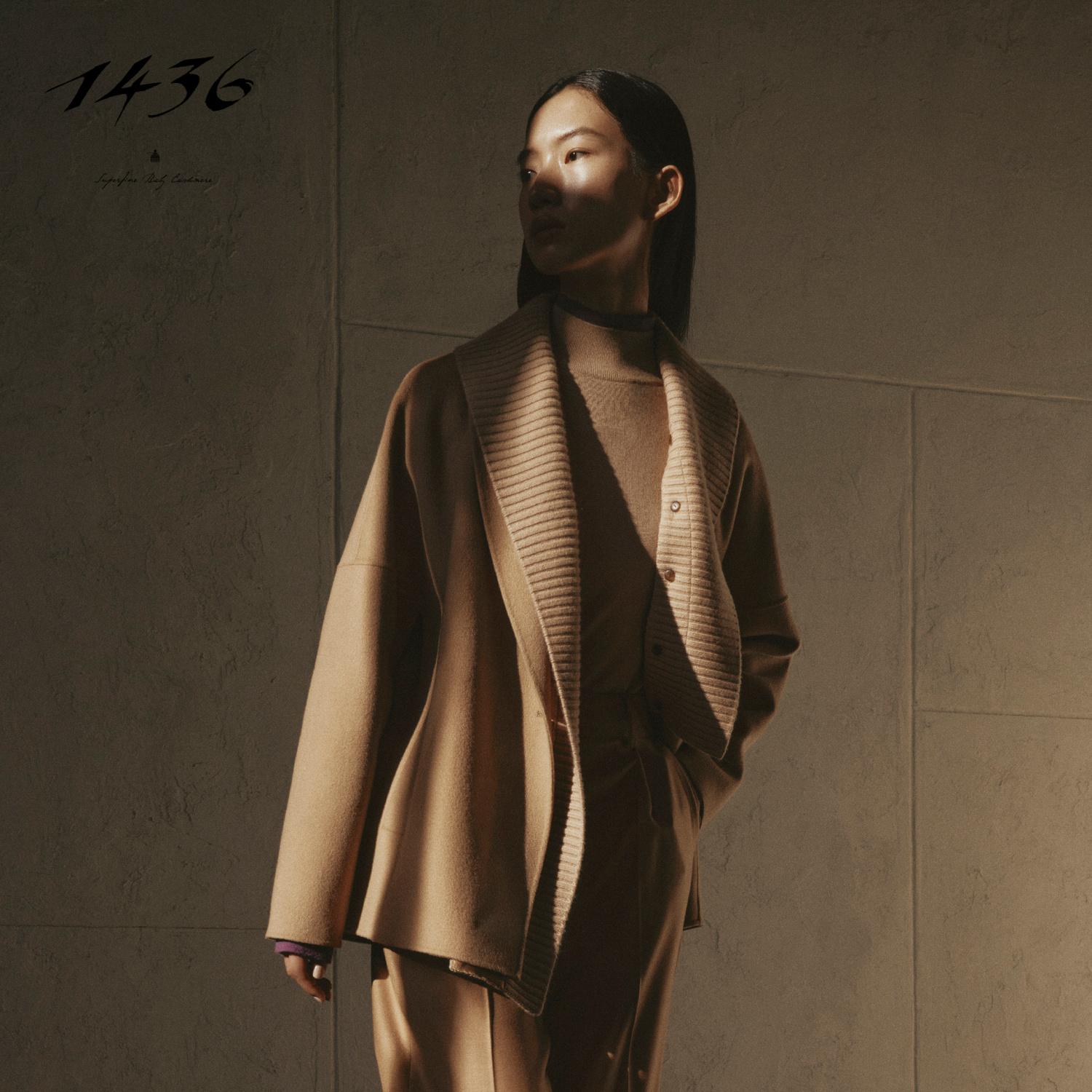 1436 小山羊绒复古vintage女士大衣毛呢外套