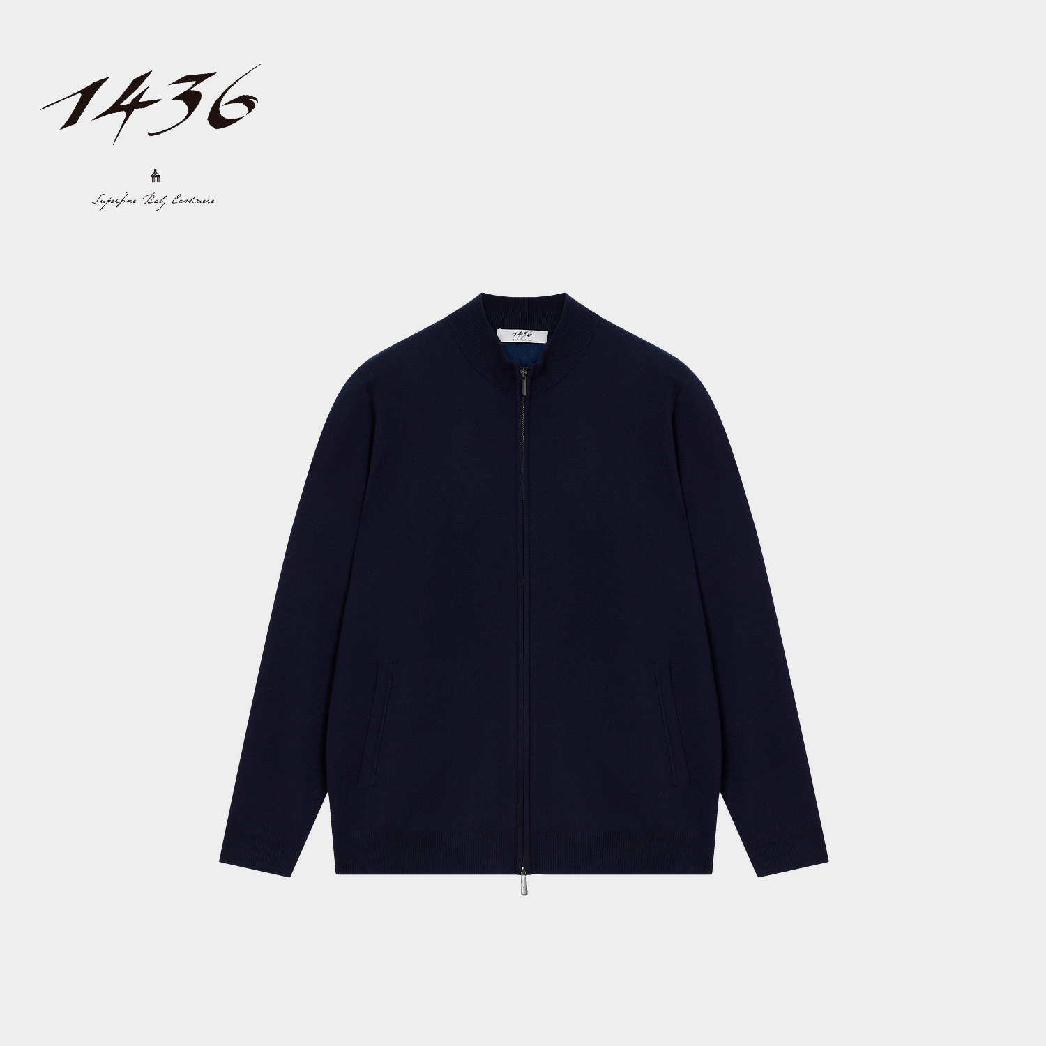 1436超精纺100+系列秋冬精纺半高领双提男士羊绒开衫