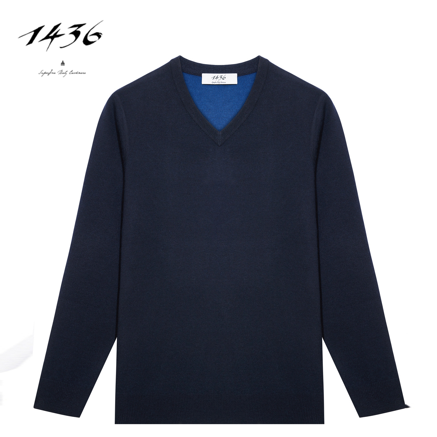 1436珍稀小山羊绒精纺V领双提男针织衫打底可贴身穿