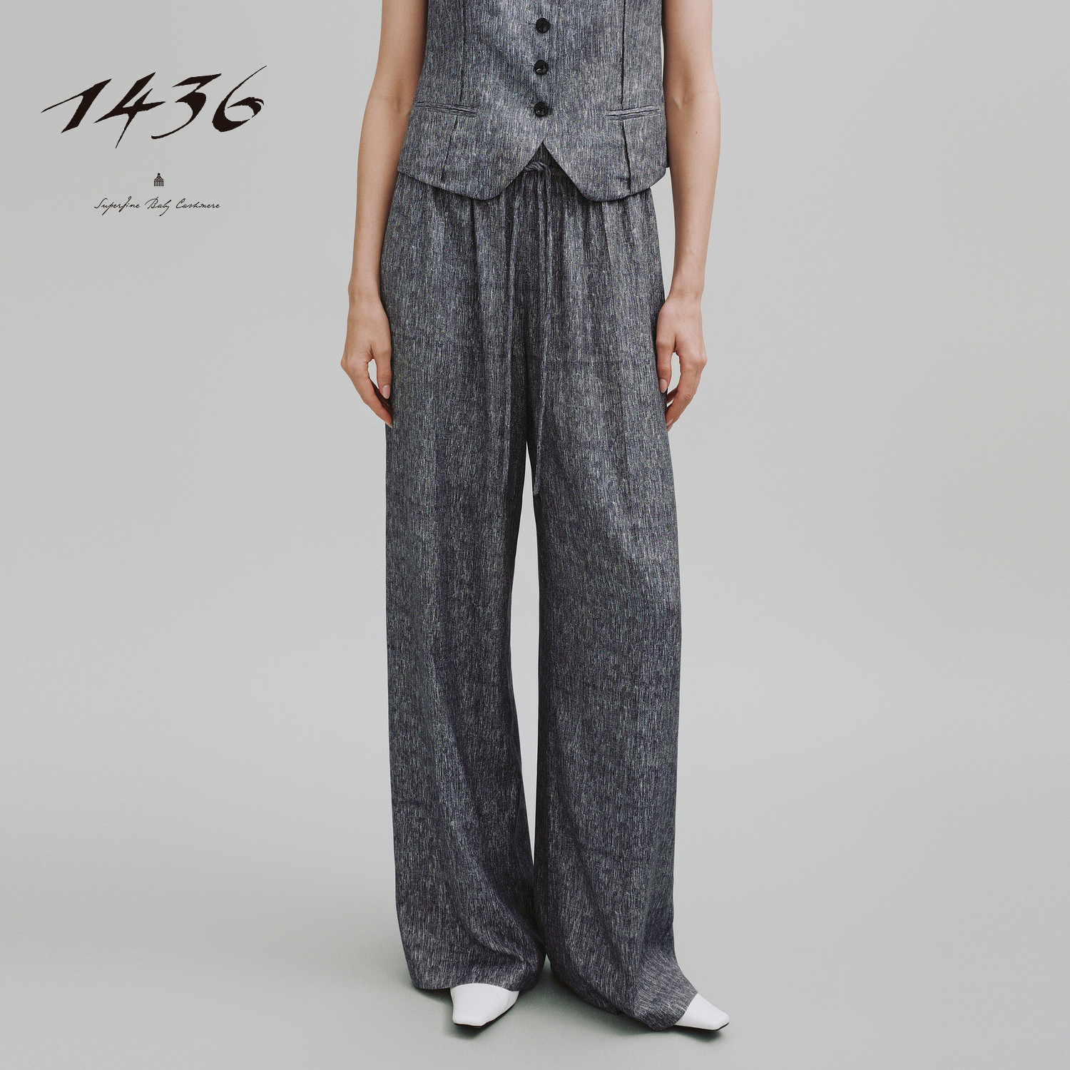 1436桑蚕丝牛仔提花2025夏季新品女士中缝直筒裤子