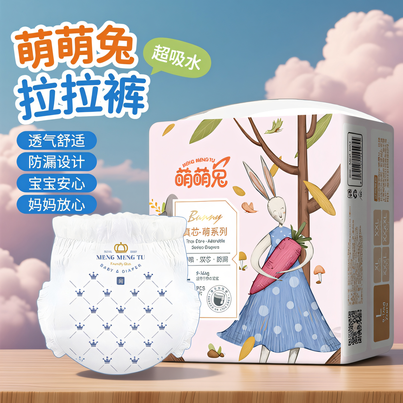 萌萌兔拉拉裤超大码医护级