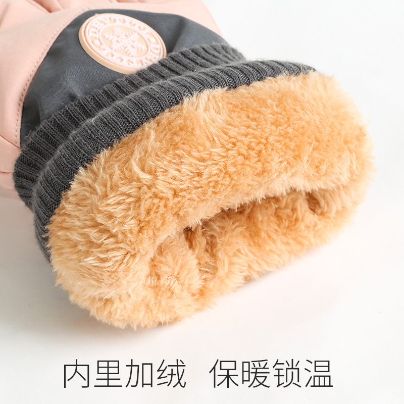 滑雪手套女冬天骑行加厚加绒玩雪棉保暖防寒电动摩托车男触屏户外