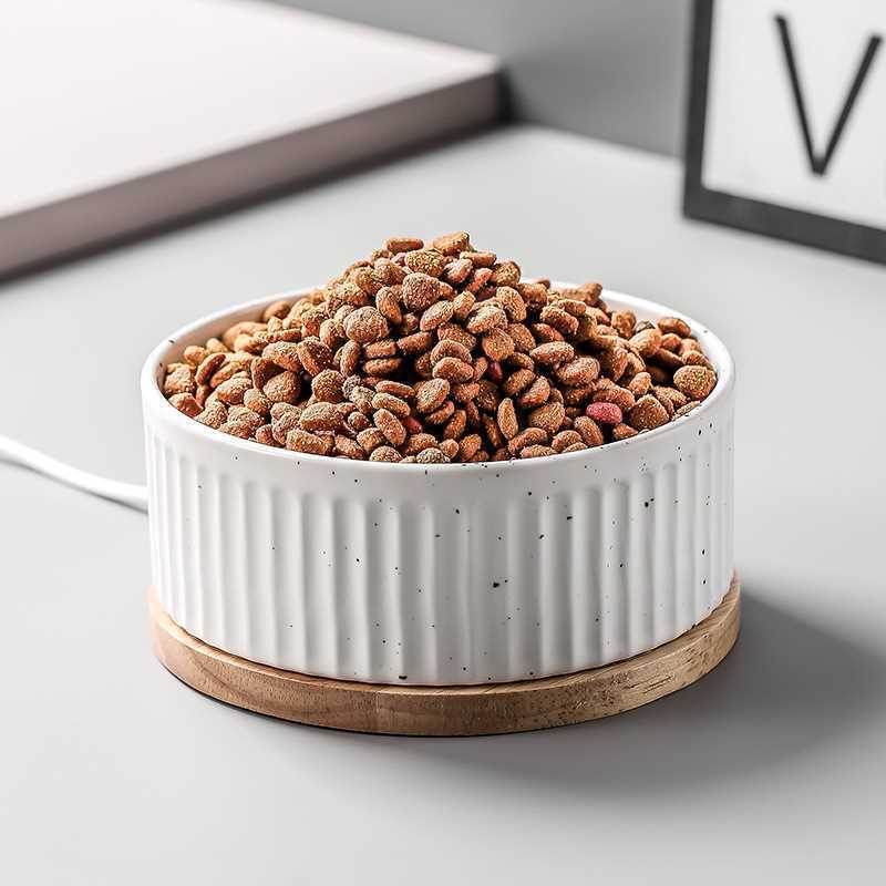 冬天恒温加热碗饮水机猫咪陶瓷喝水狗狗温水器酸奶机粮碗宠物水碗