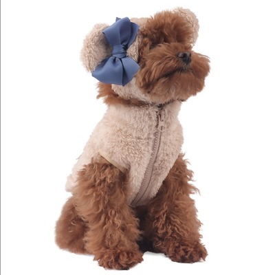 现货冬新品毛绒保暖御寒拉链夹克狗狗过冬韩版背心帽子外套套装