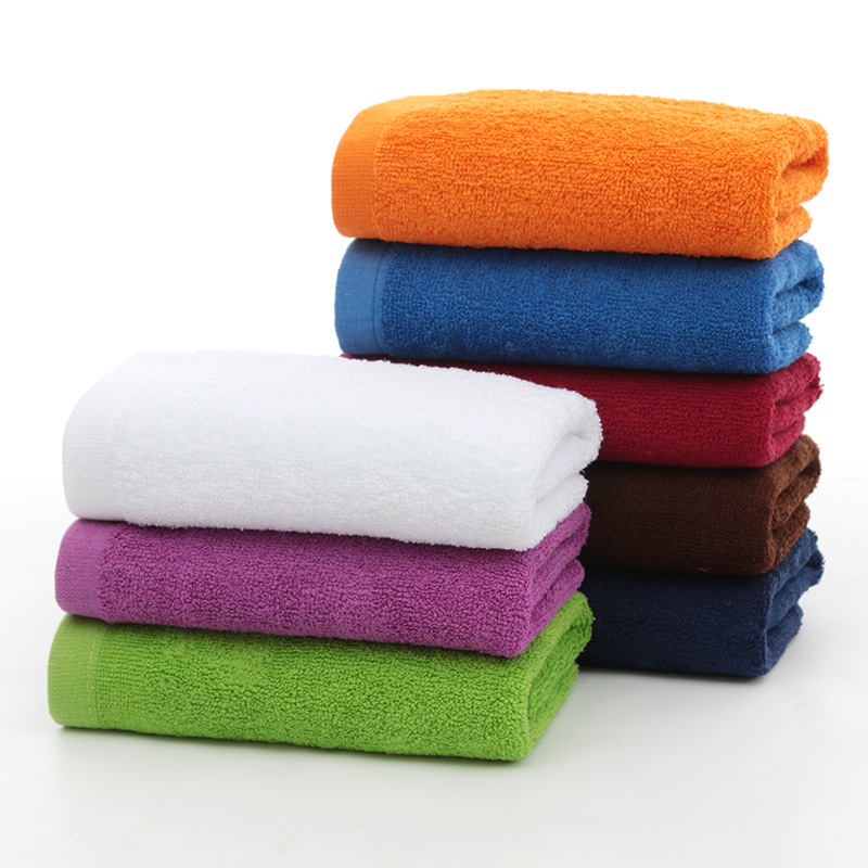 高阳毛巾21支棉单双平织100克毛巾洗浴美容巾纯棉素色面巾洗脸巾