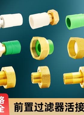 PPR活接前置过滤器4分25管内丝全铜热水器20接头水表6分水管配件