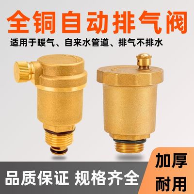 自动黄铜排气阀dn15家用自来水管配件空调暖气泄气阀6分1寸放气阀