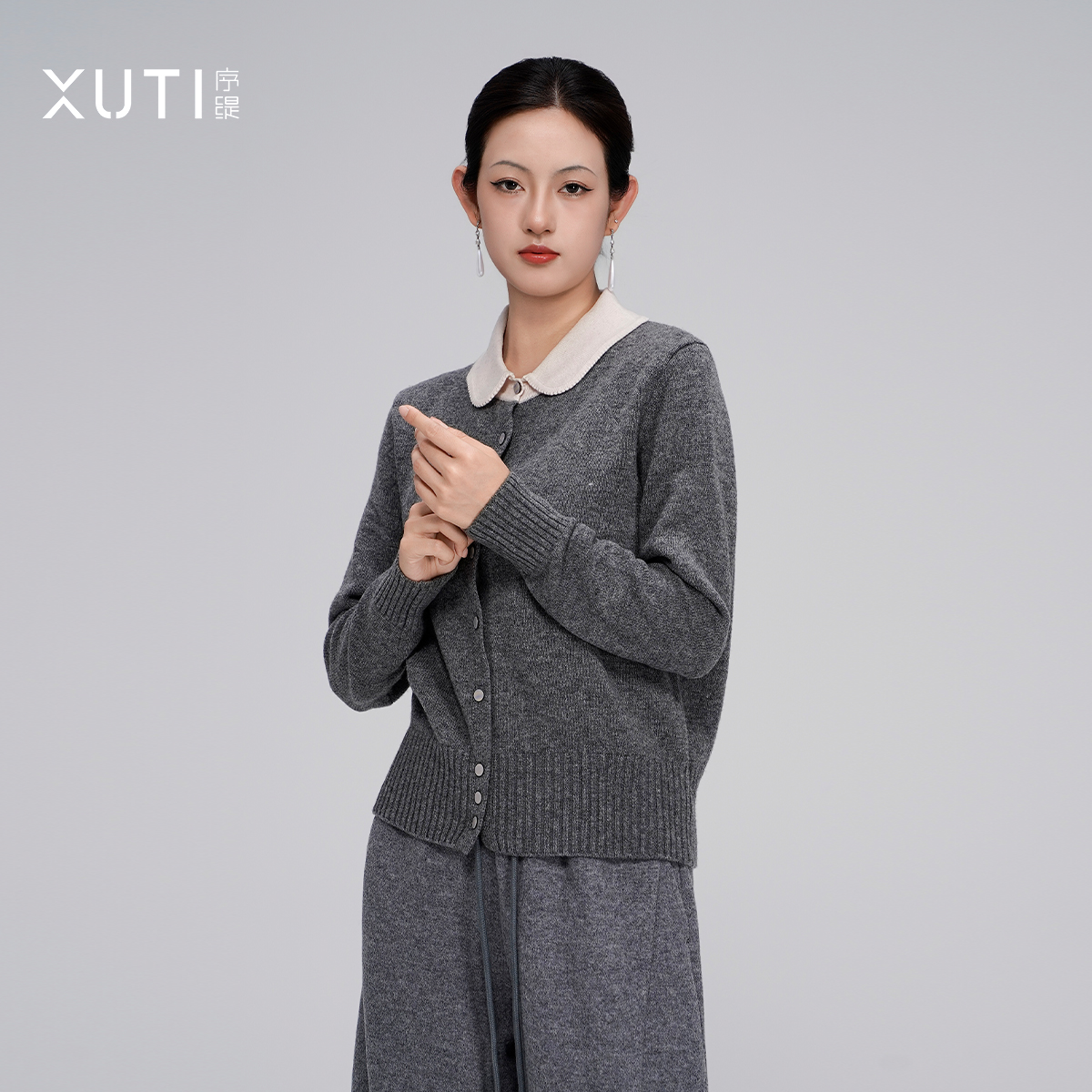 国风新中式女装100%绵羊毛上衣