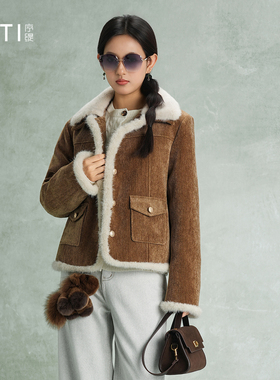 序缇质造90白鹅绒水貂毛羽绒服外套女冬季新款复古上衣J139-27175