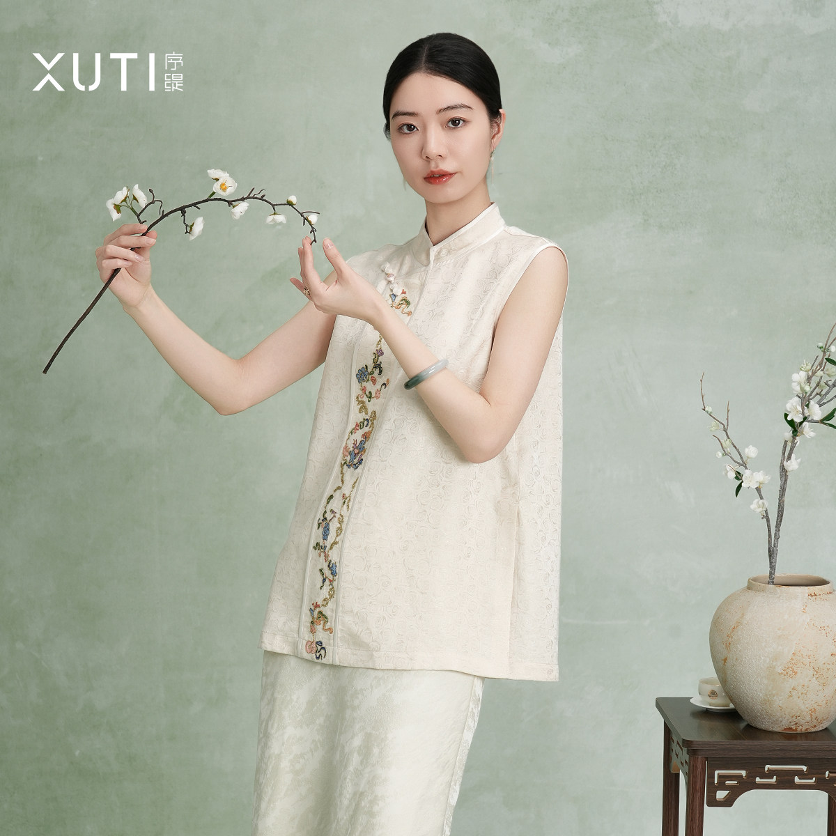 序缇质造 国风新中式无袖上衣女2026春季新款优雅气质H116-
