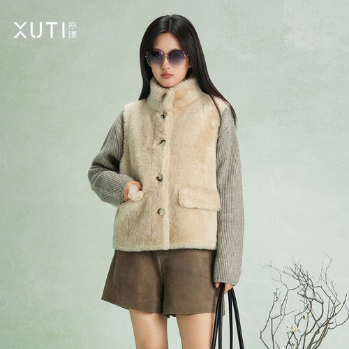 羊皮毛一体高端皮草女加厚马甲女