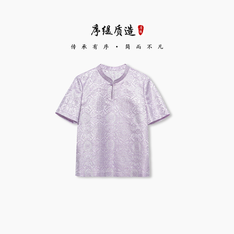 新中式桑蚕丝短袖上衣女夏季新款