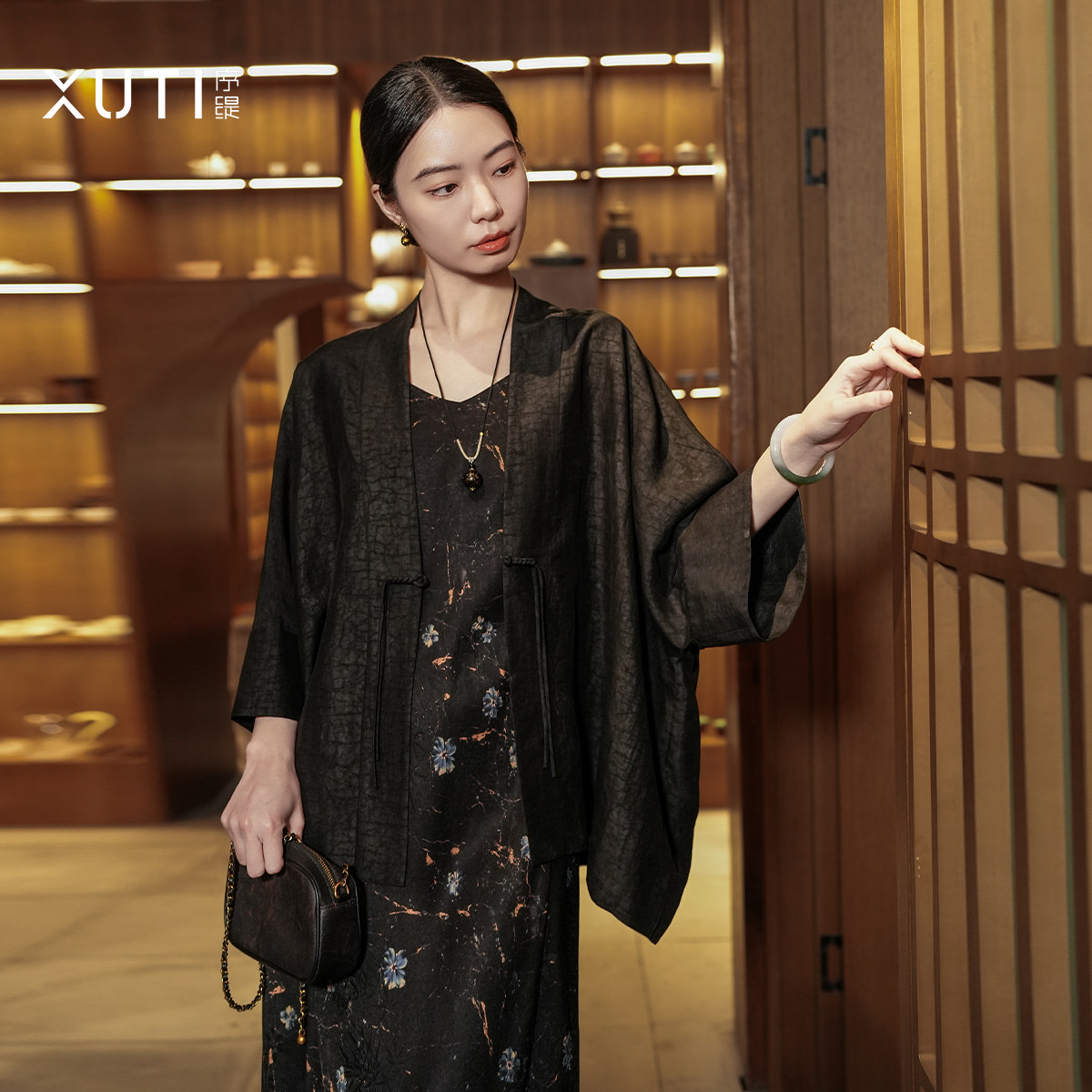 序缇质造100%桑蚕丝 新中式国风上衣女2025早春新款H105