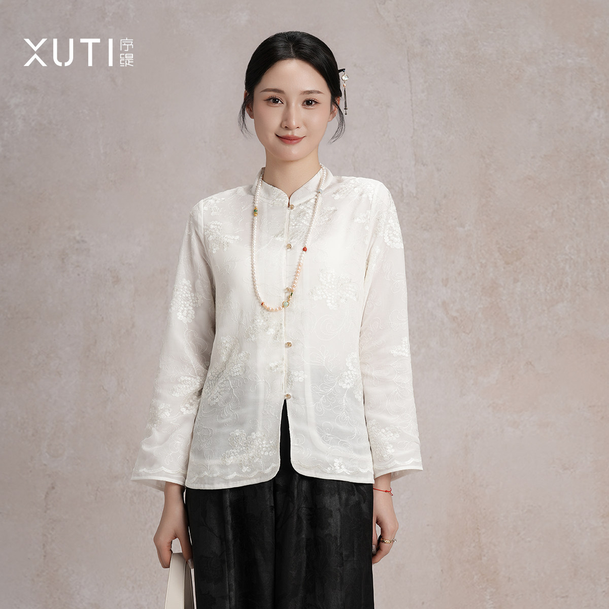 序缇质造『山月歌』新中式桑蚕丝上衣女2026春季新款H49-19