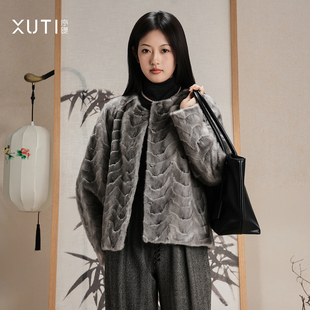 序缇质造『寒鸦渡影』100%水貂高端皮草外套女冬季上衣H270-26863