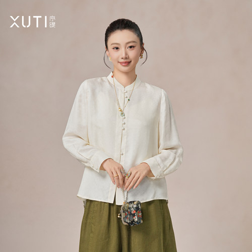 新中式长袖衬衫上衣女2026秋季