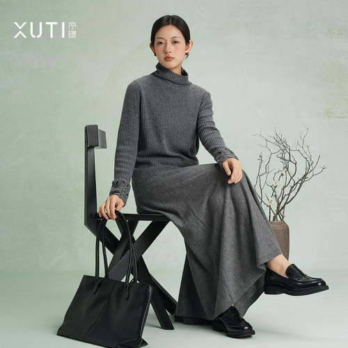 100%山羊绒高领针织打底羊绒衫女