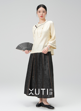 序缇质造『声谷清音』国风新中式桑蚕丝长袖上衣女夏季H260-9192