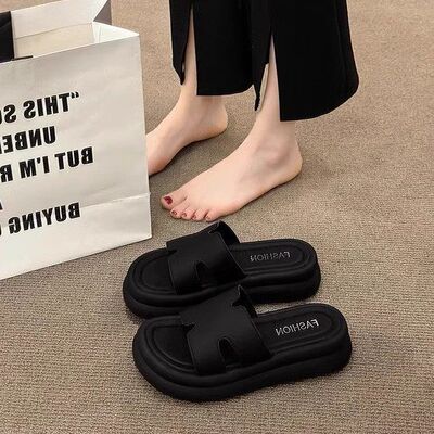 厚底一字拖鞋女夏外穿新款凉拖