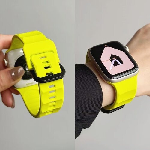 适用applewatch10波浪运动手表带iwatchs11腕带液态硅胶透气男女