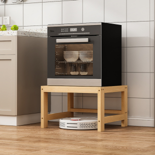 消毒柜置物架实木厨房台面落地微波炉加高底座垫高擡高架实木架子