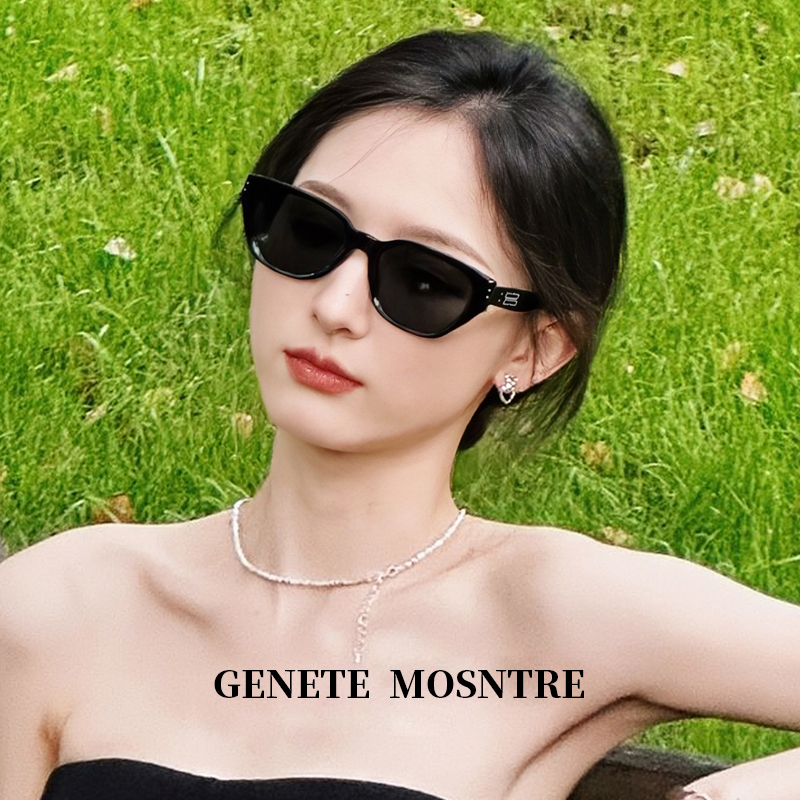 GM复古猫眼墨镜女款高级感2025新款太阳镜适合方圆脸偏光防紫外线