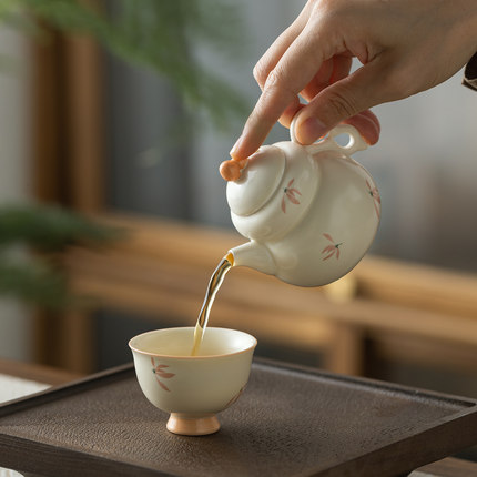 德化陶瓷葫芦茶壶家用功夫茶具高温烧制品茶泡茶器一壶两杯旅行包
