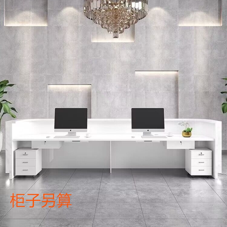 公司前台接待台仿大理石图片