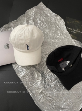 COCONUT 高品质小众设计刺绣棒球帽休闲逛街软顶鸭舌帽百搭显脸小