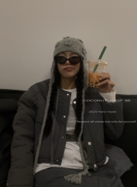 COCONUT 高品质韩国ins氛围感花朵毛线帽秋冬保暖护耳针织包头帽