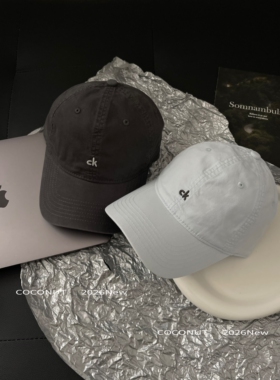 COCONUT 韩版潮牌ck棒球帽男女加深宽帽檐大头棒球帽软顶鸭舌帽