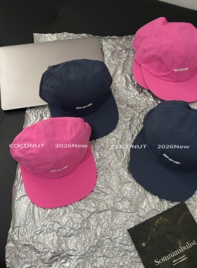 COCONUT 超薄轻盈速干～潮牌字母平檐棒球帽 运动外出遮阳鸭舌帽