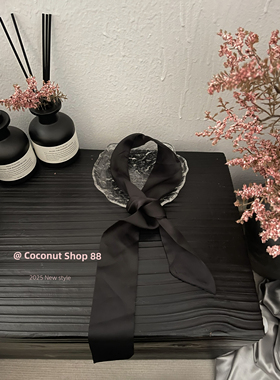 Coconut 韩国博主同款黑色丝带领带女高级感百搭装饰配饰领巾围巾