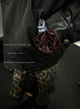 COCONUT高品质韩国ins风氛围感重工皮玫瑰发圈发饰伴娘手腕手环花