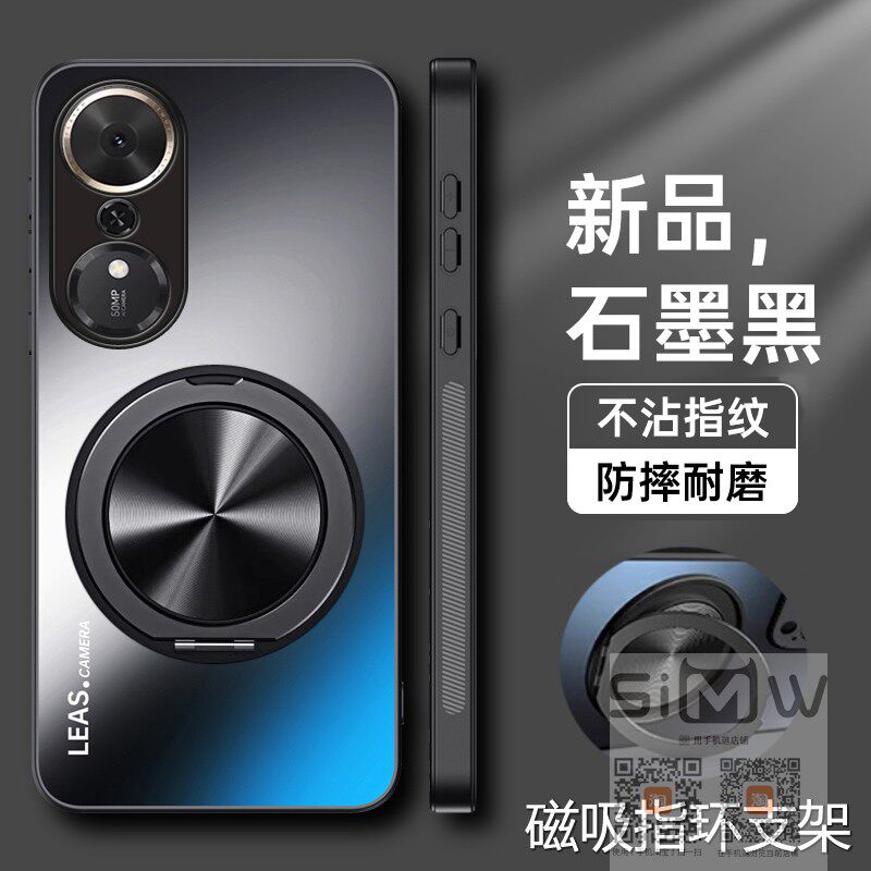 适用于华为荣耀畅玩70Plus手机壳磁吸LOG一AN00磨砂保护套5G镜头全包LOGAN00旋转支架外壳LOGANOO新款70puls