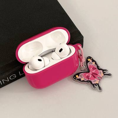 ins风果冻玫红适用苹果AIRPODSPRO2二代蓝牙3代IPHONE无线耳机壳第二第三代保护套三代耳机盒创意软壳