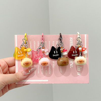 【同品类已售1W+单】 字牌蘑菇暹罗猫少女手机小挂件新款礼物配饰挂饰闺蜜饰品包包钥匙扣垫片挂绳小东西