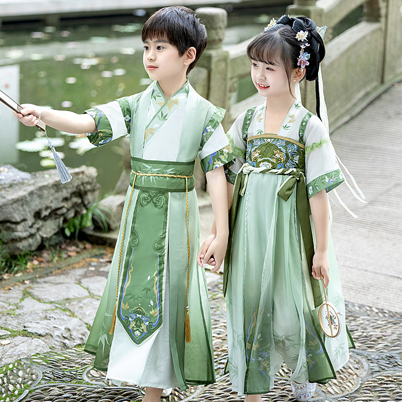 2026新款儿童汉服中国风男童唐装超仙古装女孩古装国学演出服春秋